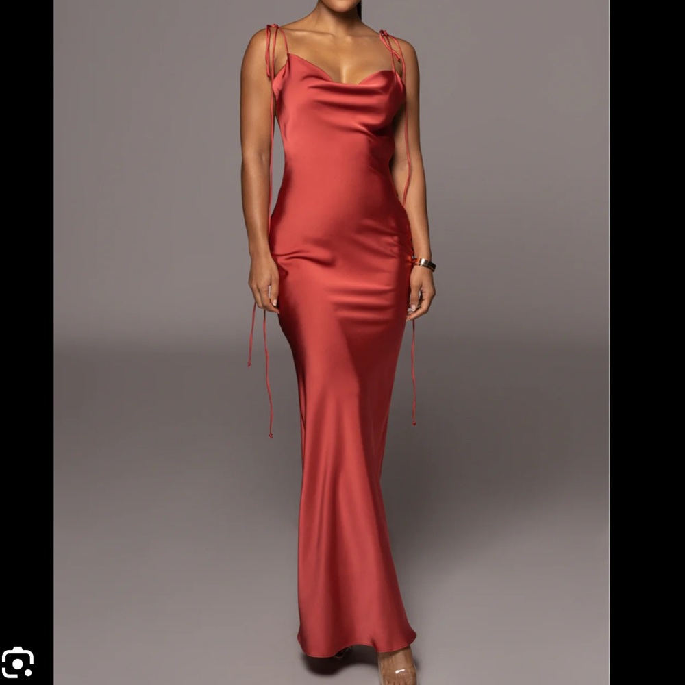Berry Irresistible Satin Maxi Dress